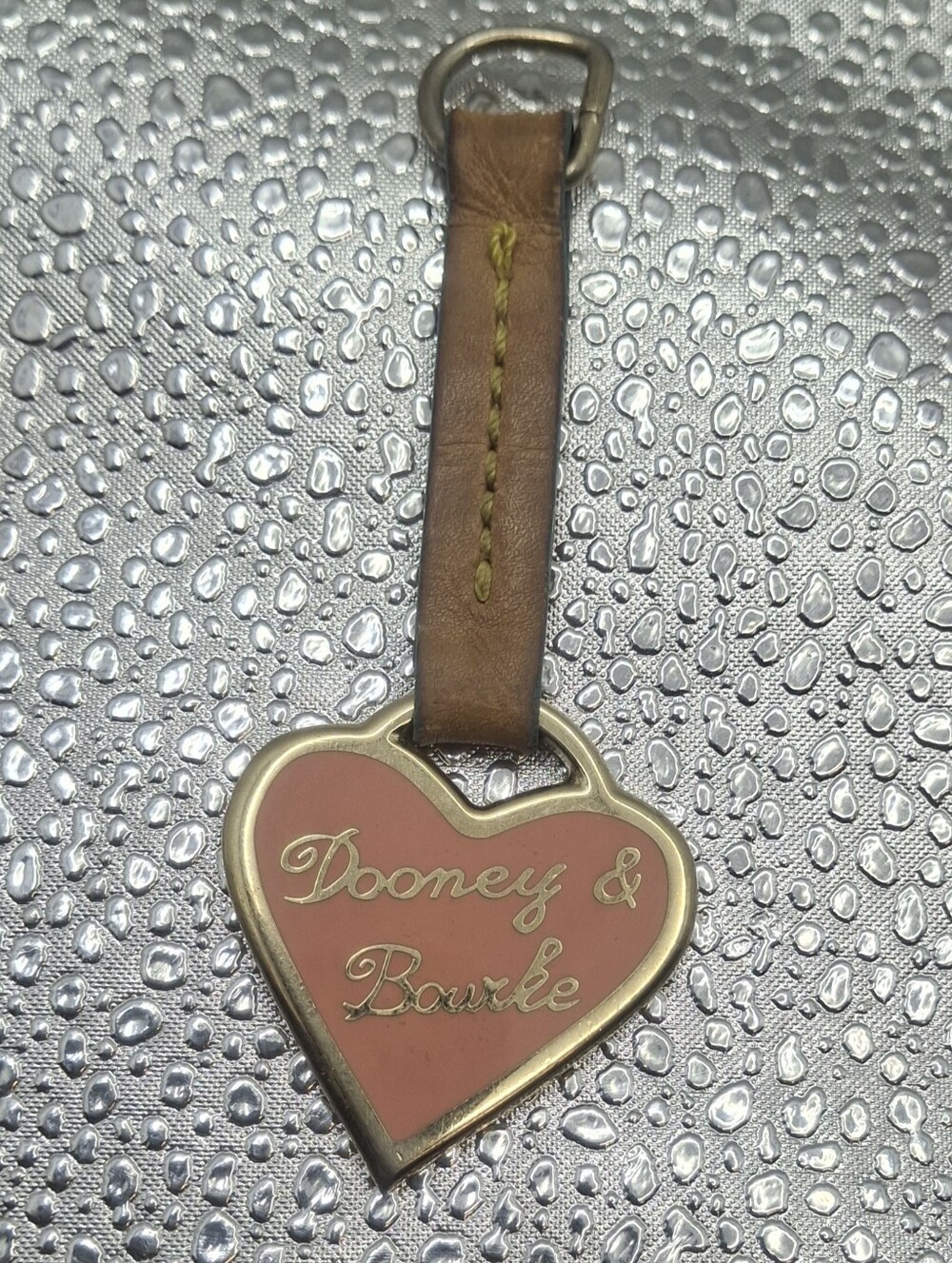 Dooney & Bourke Heart Zipper Pull - Pink & Brown